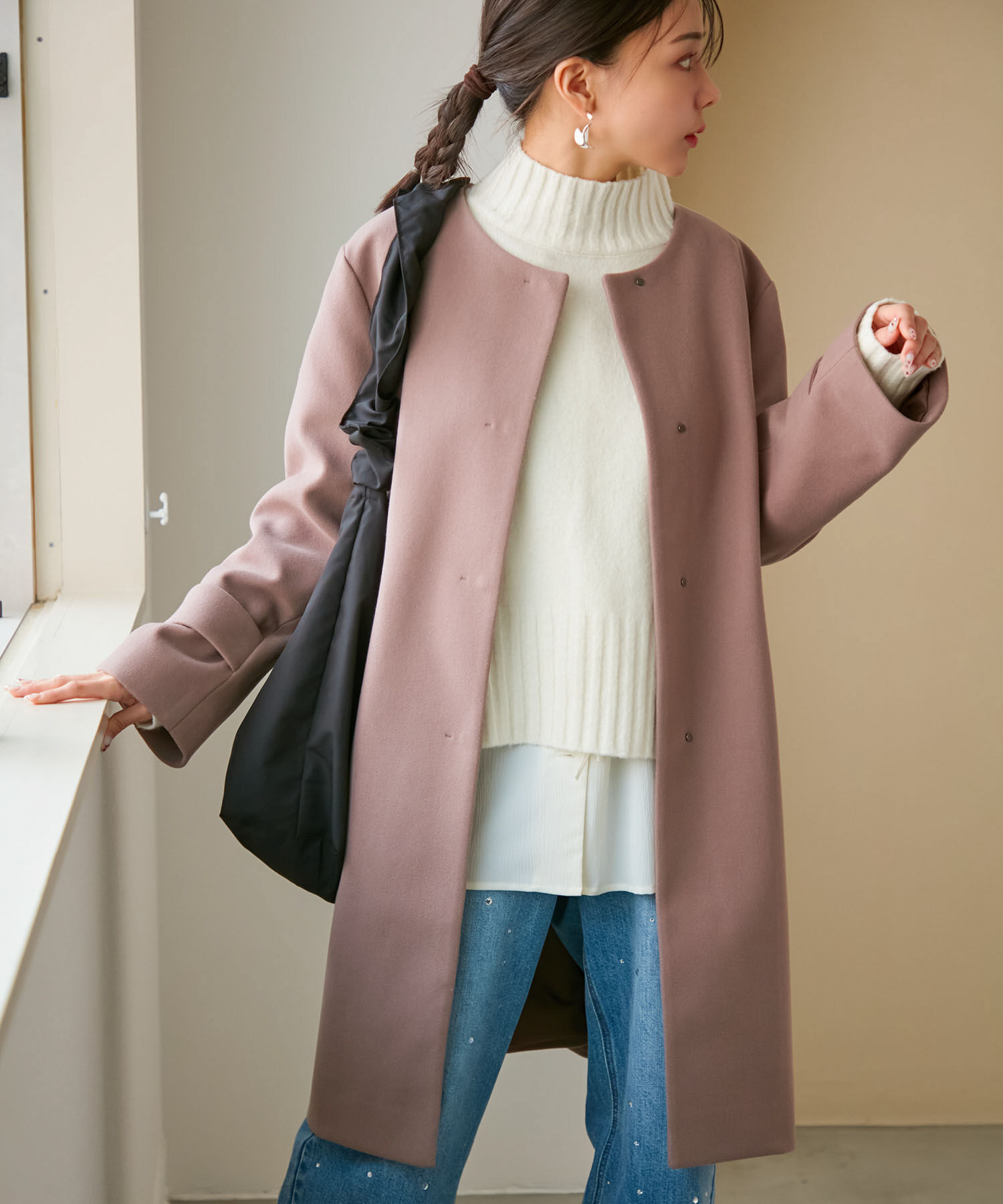 VIS「【静電気防止】【2WAY】フード取り外しジャージメルトンコート」|その他|