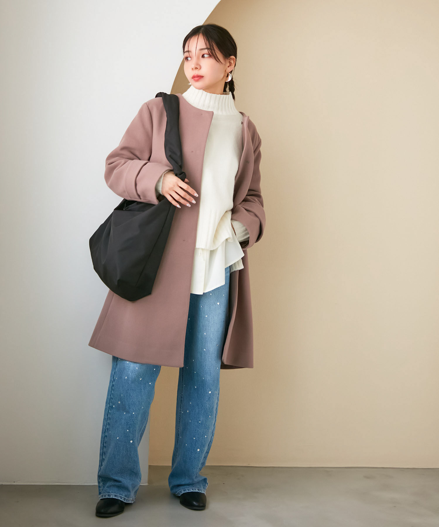 VIS「【静電気防止】【2WAY】フード取り外しジャージメルトンコート」|その他|