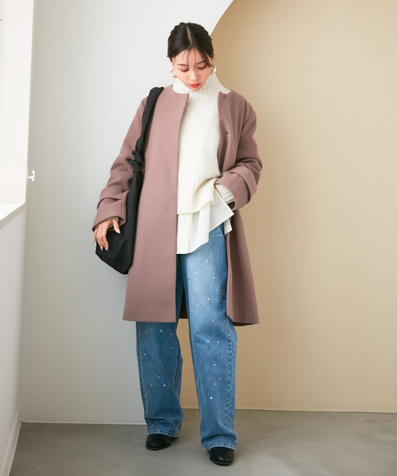 VIS「【静電気防止】【2WAY】フード取り外しジャージメルトンコート」|その他|