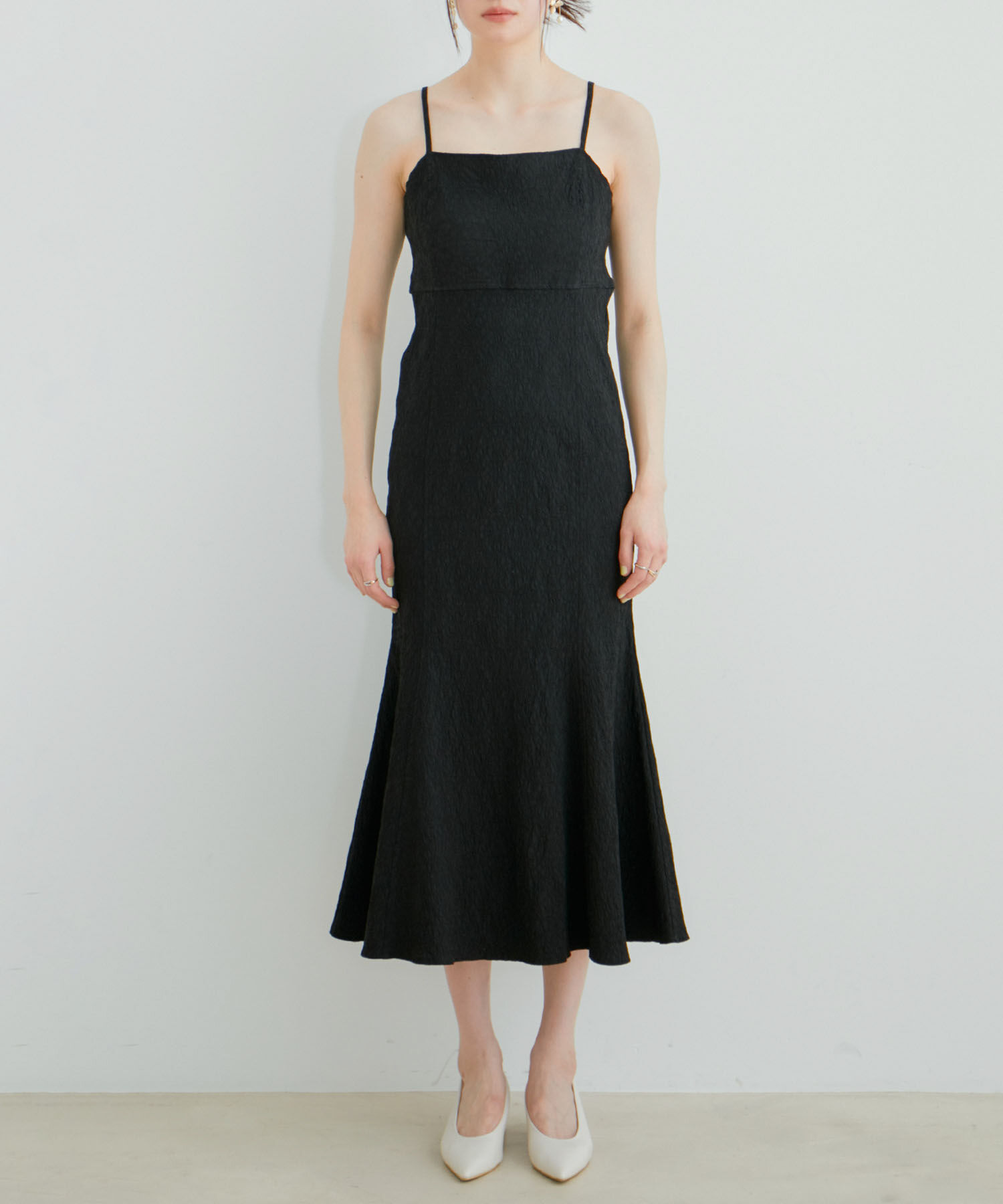 VIS「【新色追加】【VIS DRESS】チュールパールブラウス＆ジャガードワンピースセット」|ドレス|