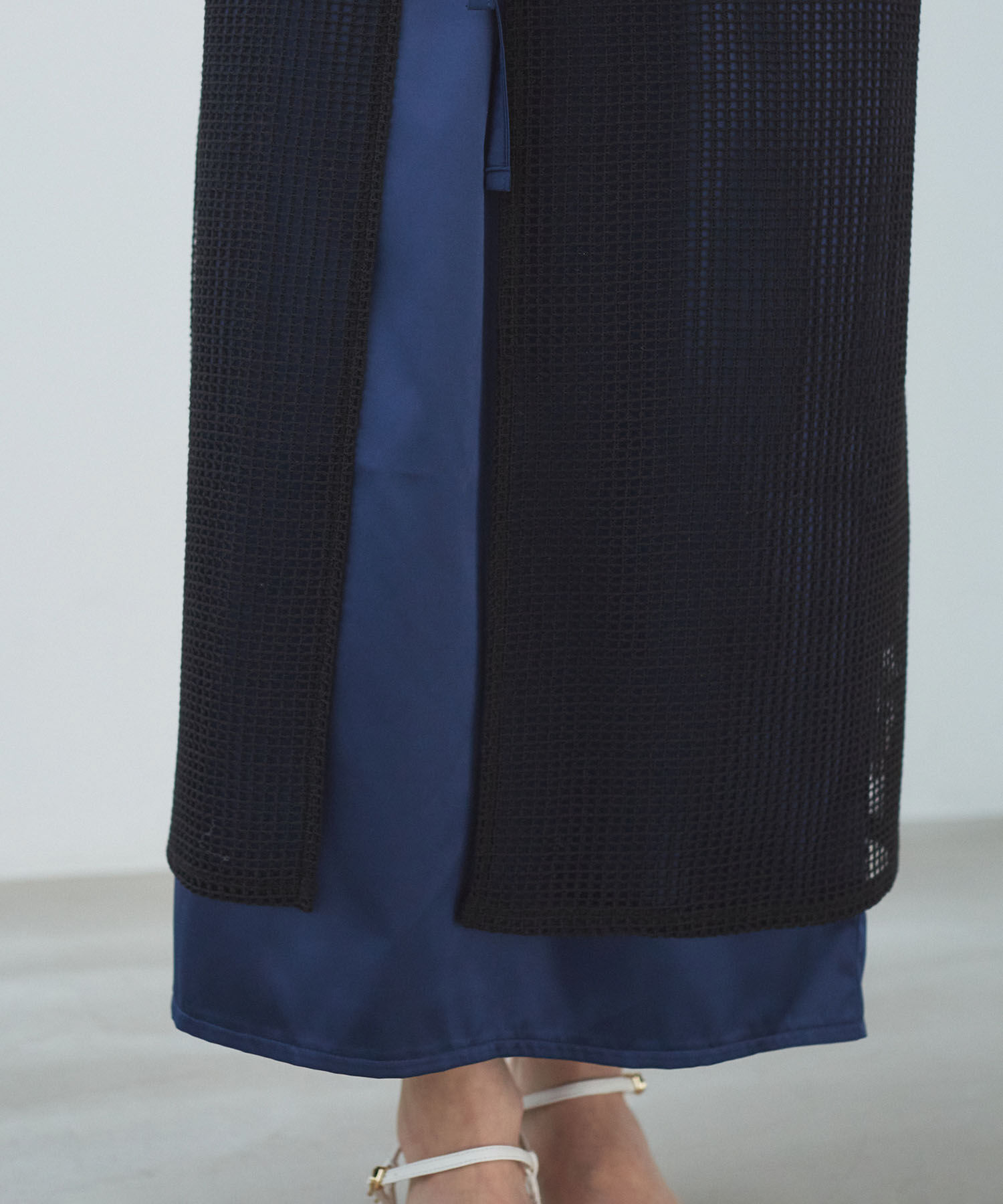 VIS「レイヤードラメメッシュIラインスカート」|スカート|