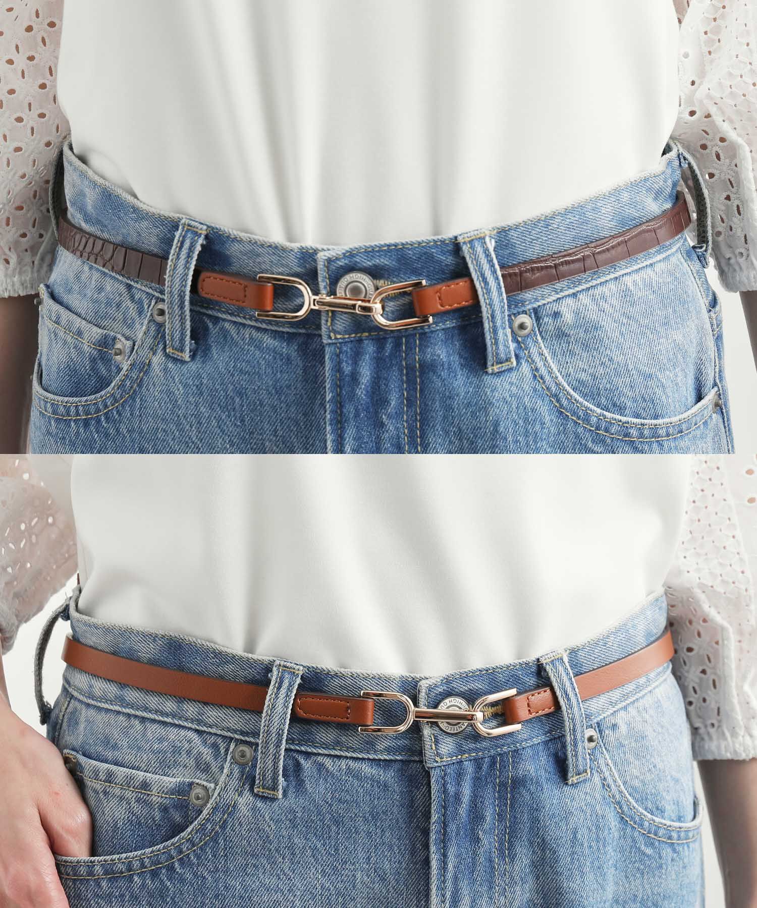 ROPE PICNIC PASSAGE「リサイクル合皮メタルフックバックルリバーシブルベルト」|ベルト|ブラウン(22)