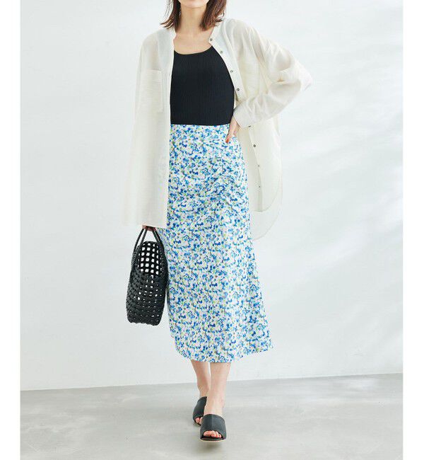 Rope&rsquo;Picnic「ぼかしフラワーギャザーマーメイドスカート」|スカート|