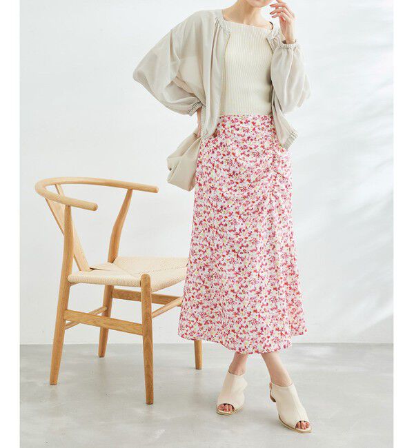 Rope&rsquo;Picnic「ぼかしフラワーギャザーマーメイドスカート」|スカート|
