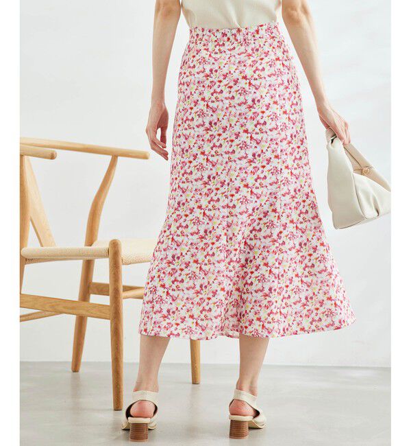 Rope&rsquo;Picnic「ぼかしフラワーギャザーマーメイドスカート」|スカート|