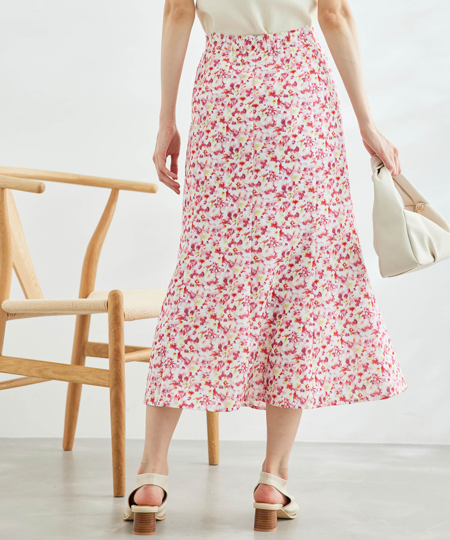 Rope&rsquo;Picnic「ぼかしフラワーギャザーマーメイドスカート」|スカート|