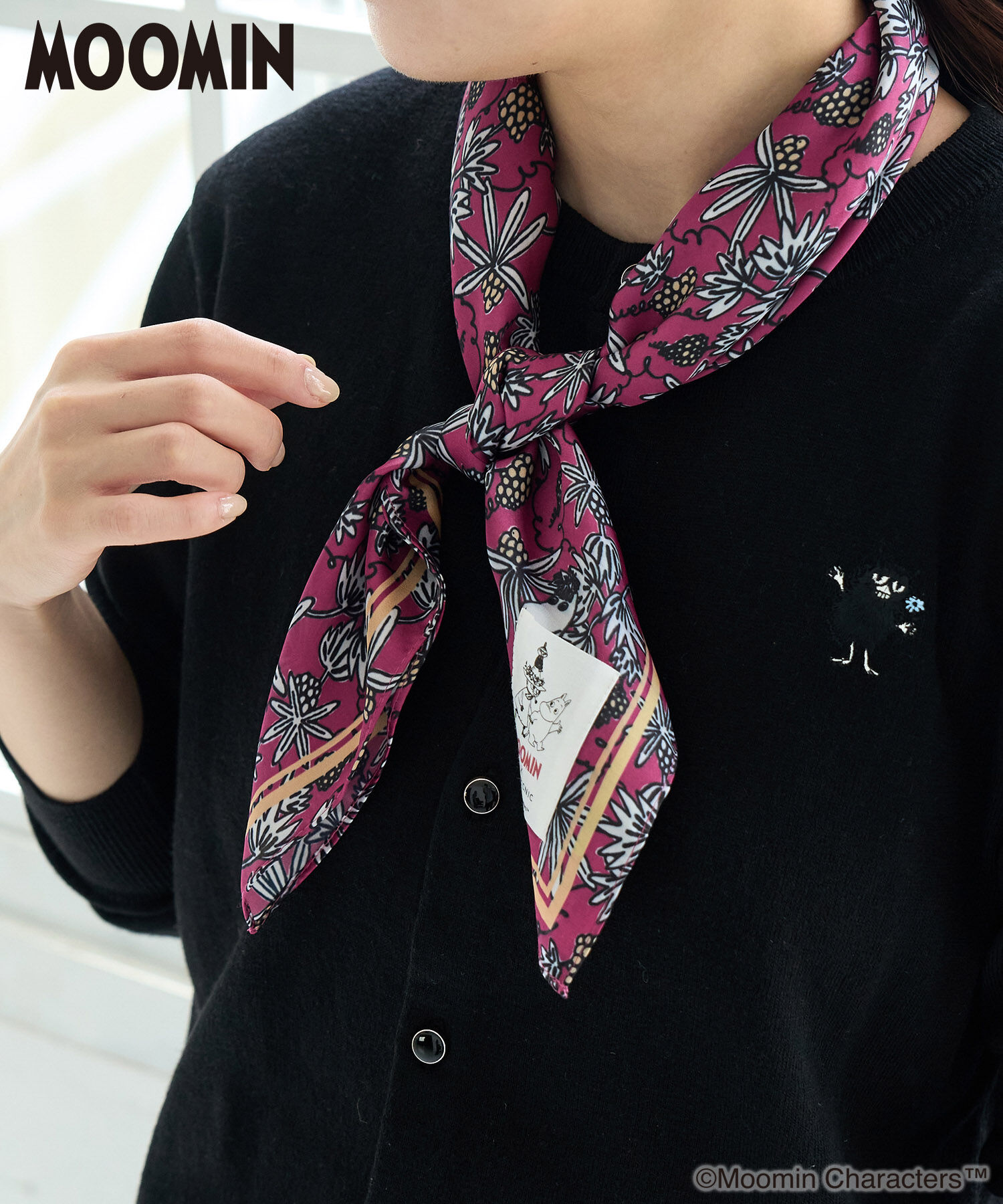 ROPE PICNIC PASSAGE「【MOOMIN &times;ROPE' PICNIC】スカーフ」|バンダナ・スカーフ|ワイン(66)