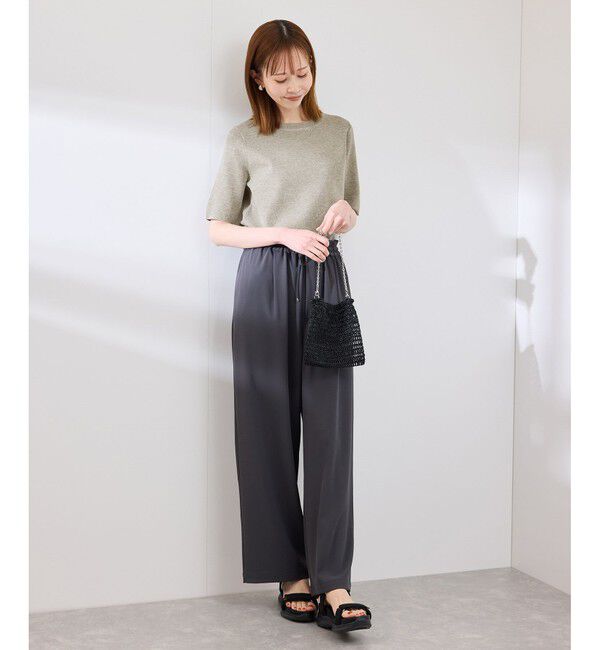 Rope&rsquo;Picnic「【洗濯機OK】LEVITAハーフスリーブニットプルオーバー」|ニット・セーター|