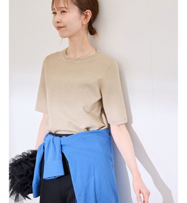 Rope&rsquo;Picnic「【洗濯機OK】LEVITAハーフスリーブニットプルオーバー」|ニット・セーター|