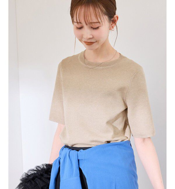 Rope&rsquo;Picnic「【洗濯機OK】LEVITAハーフスリーブニットプルオーバー」|ニット・セーター|