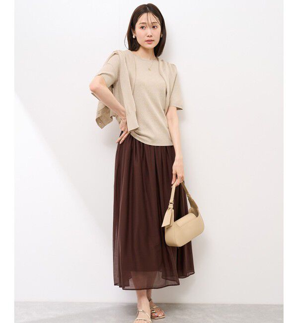 Rope&rsquo;Picnic「【洗濯機OK】LEVITAハーフスリーブニットプルオーバー」|ニット・セーター|