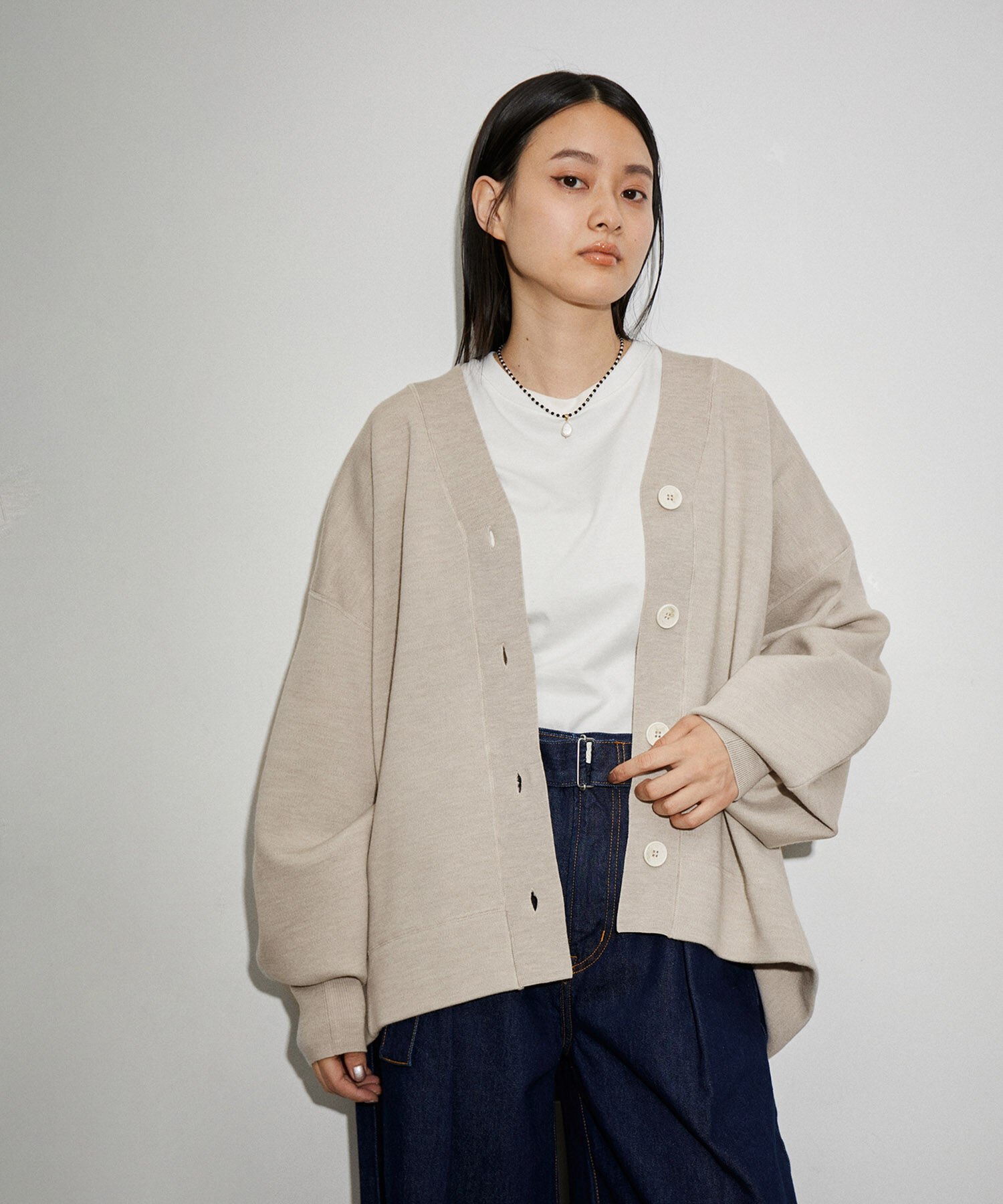 ADAM ET ROPE'「スウェットライクカーディガン」|カーディガン|ベージュ系(29)