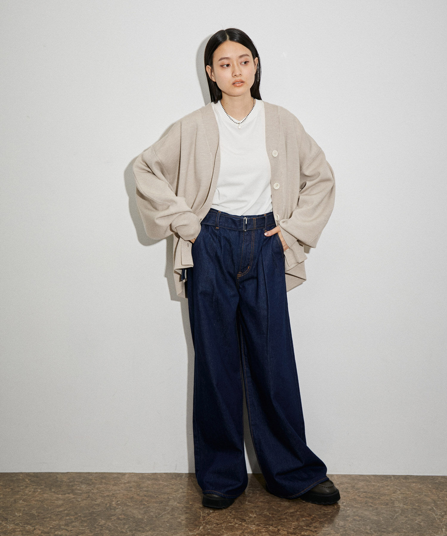 ADAM ET ROPE'「スウェットライクカーディガン」|カーディガン|