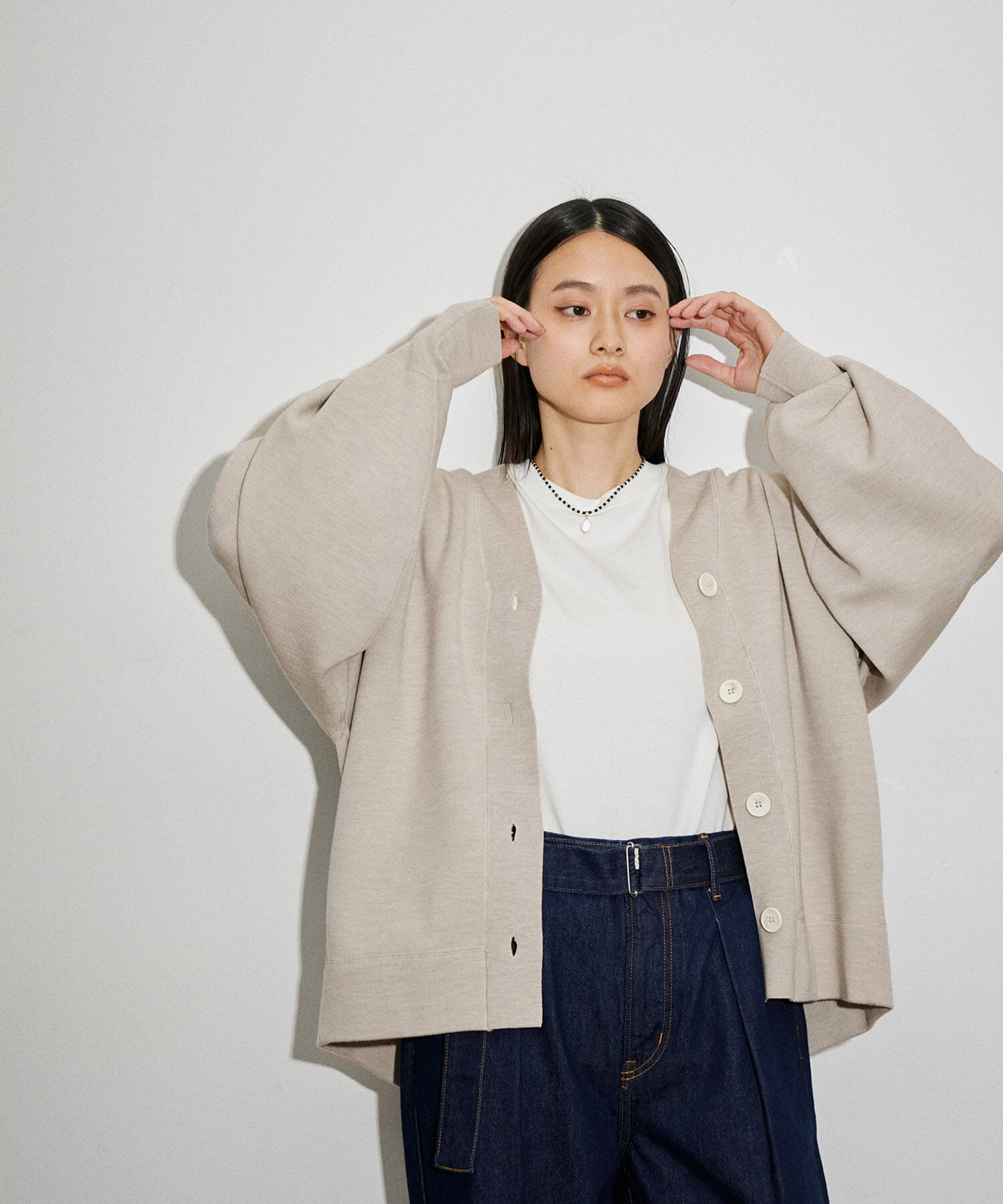 ADAM ET ROPE'「スウェットライクカーディガン」|カーディガン|