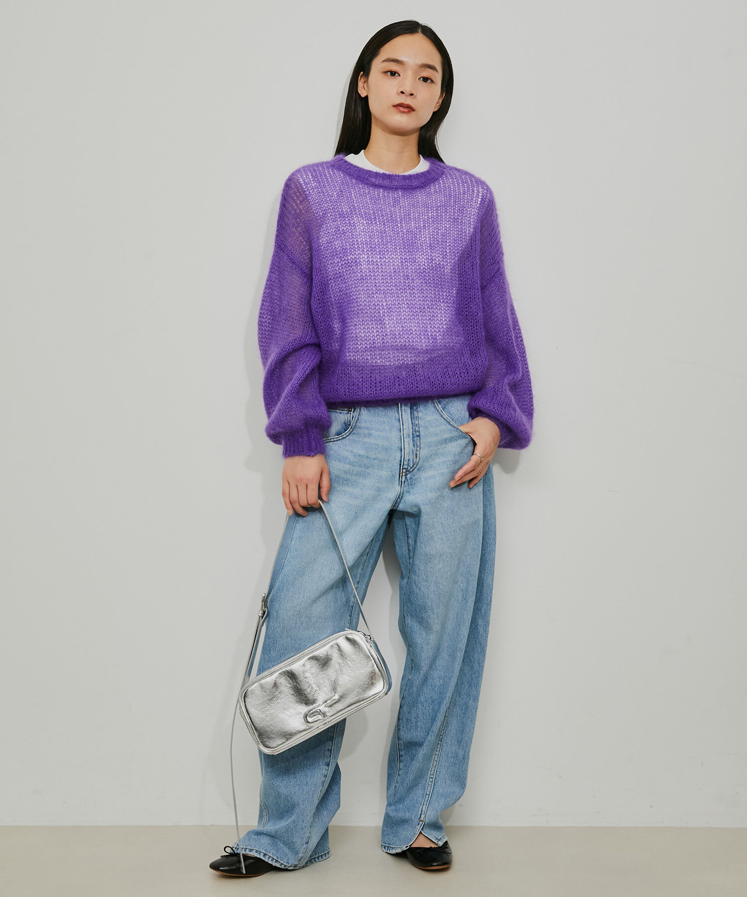 ADAM ET ROPE'「【サステナブル】メタリックバレエ」|バレエシューズ|