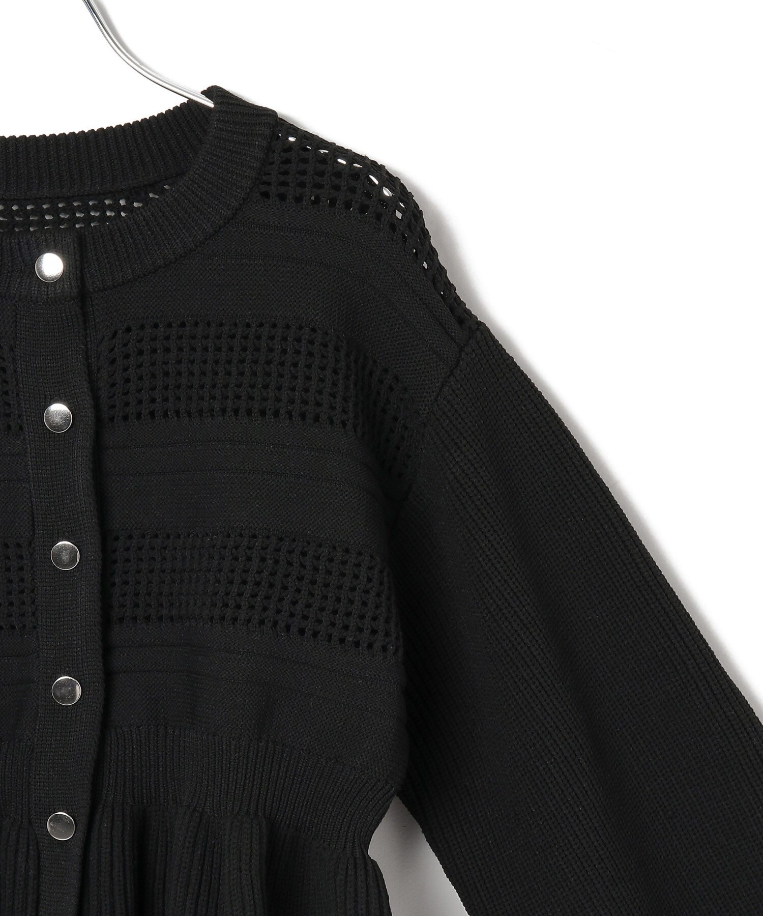 ADAM ET ROPE'「【サステナブル・WEB限定】ペプラムカーディガン」|カーディガン|