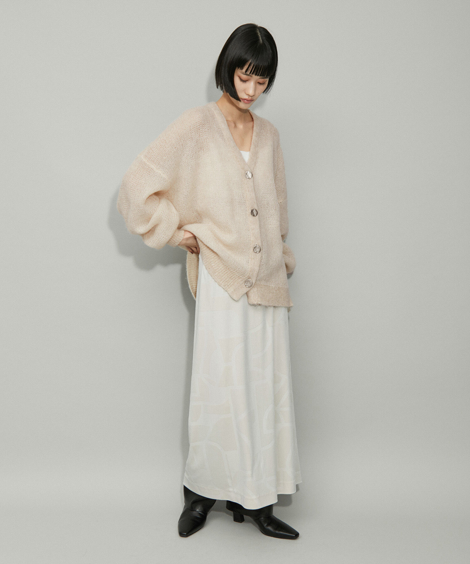 ADAM ET ROPE'「【WEB限定】ダブルモヘヤニットカーディガン」|カーディガン|