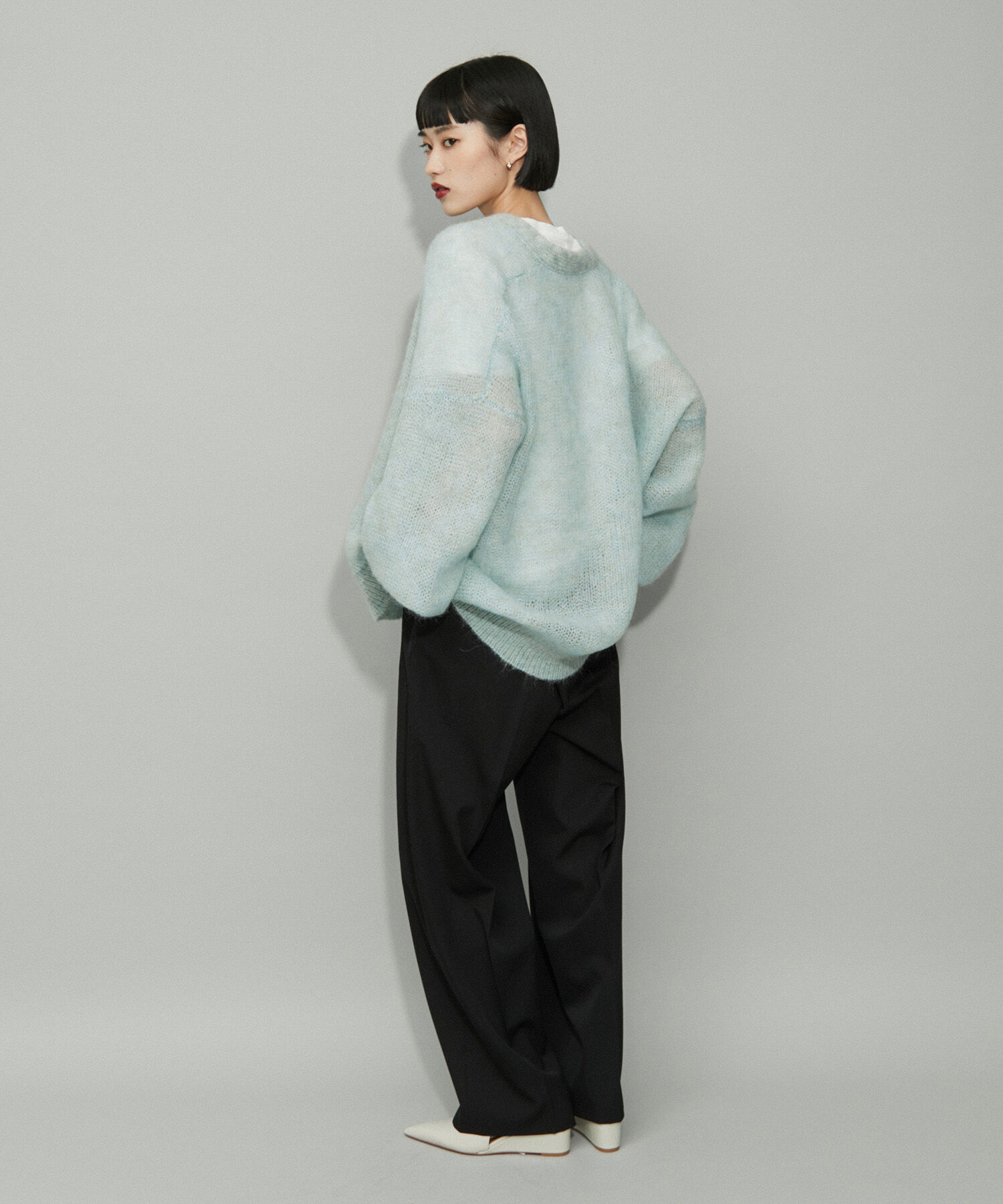 ADAM ET ROPE'「【WEB限定】ダブルモヘヤニットカーディガン」|カーディガン|