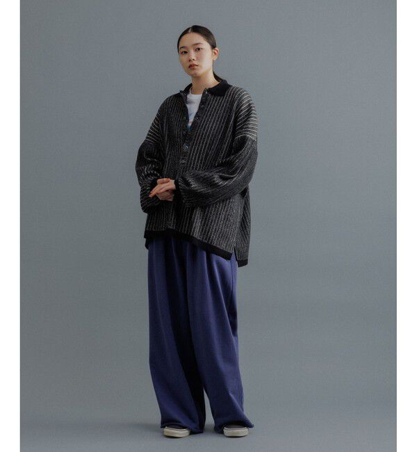 ADAM ET ROPE'「【WEB限定】ディープヘンリーネック リブ ニットポロ プルオーバー / ルーズシルエット / ユニセックス」|ニット・セーター|