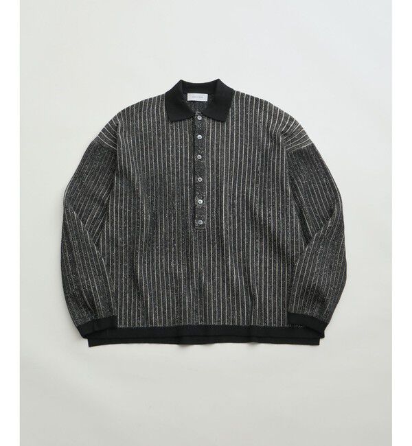 ADAM ET ROPE'「【WEB限定】ディープヘンリーネック リブ ニットポロ プルオーバー / ルーズシルエット / ユニセックス」|ニット・セーター|