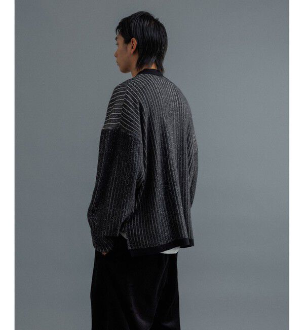 ADAM ET ROPE'「【WEB限定】ディープヘンリーネック リブ ニットポロ プルオーバー / ルーズシルエット / ユニセックス」|ニット・セーター|