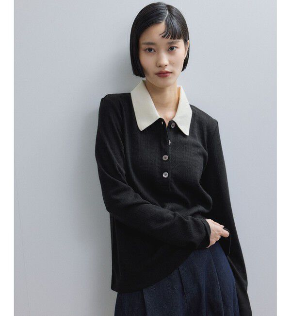 ADAM ET ROPE'「【WEB限定】ロングスリーブポロシャツ」|ポロシャツ|ブラック系(02)