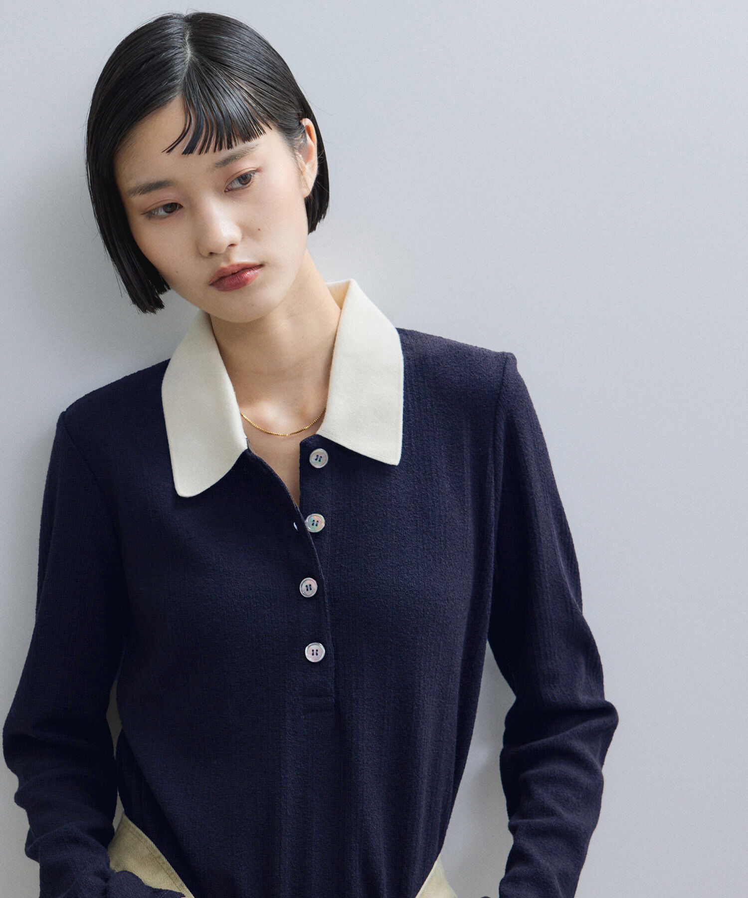 ADAM ET ROPE'「【WEB限定】ロングスリーブポロシャツ」|ポロシャツ|ネイビー系(41)