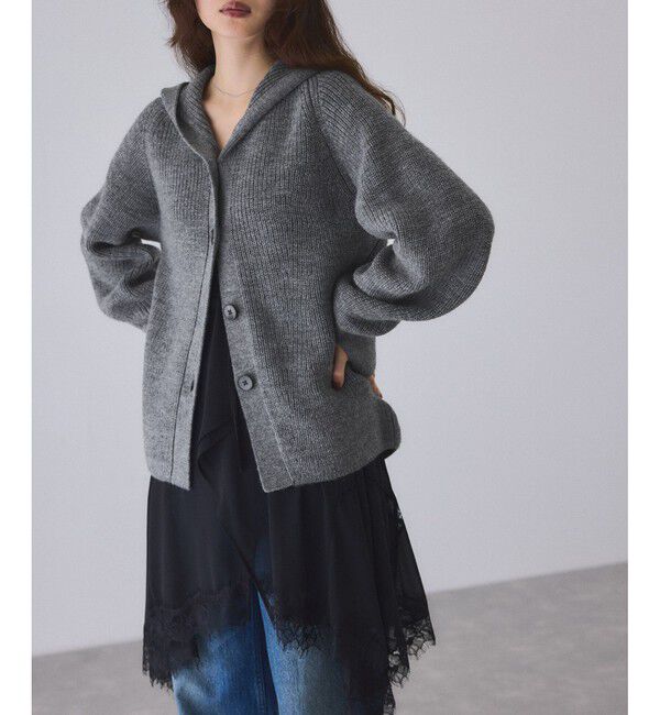 ADAM ET ROPE'「イタリアンウールフーディーカーディガン」|カーディガン|