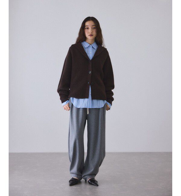 ADAM ET ROPE'「イタリアンウールフーディーカーディガン」|カーディガン|