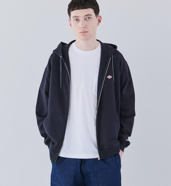 DANTON「DANTON | コットン ジップパーカー MEN」|パーカー|CHARCOAL