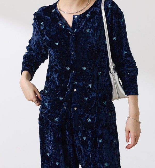  「刺繍ベロアカットソー」|Tシャツ・カットソー|