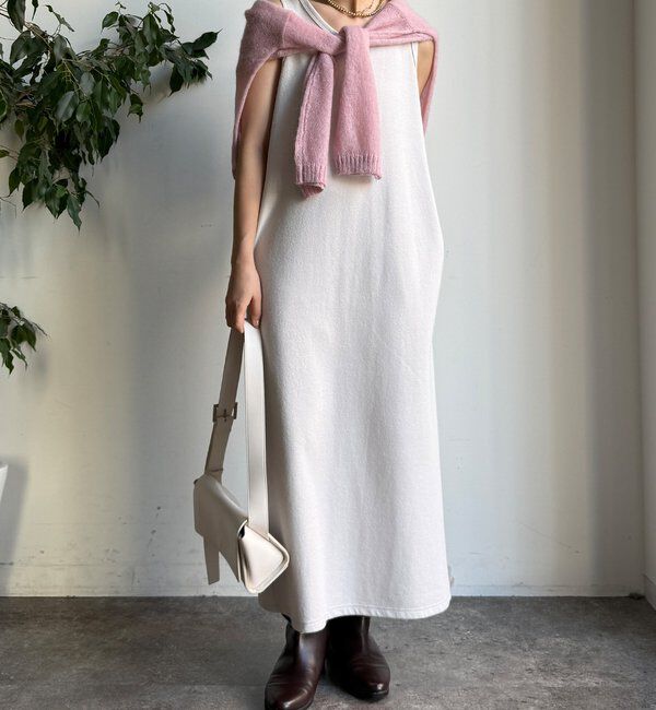  「【全骨格細見え】ブークレーダンボールタンクワンピース」|ワンピース|ライトベージュ