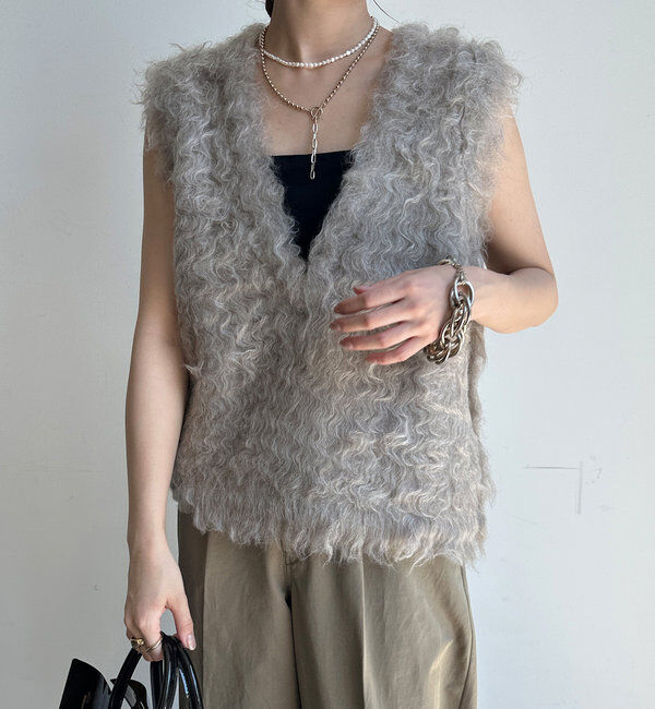  「【前後2WAY】シャギーニットベスト」|ニット・セーター|