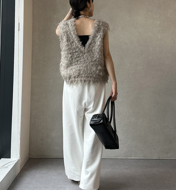  「【前後2WAY】シャギーニットベスト」|ニット・セーター|