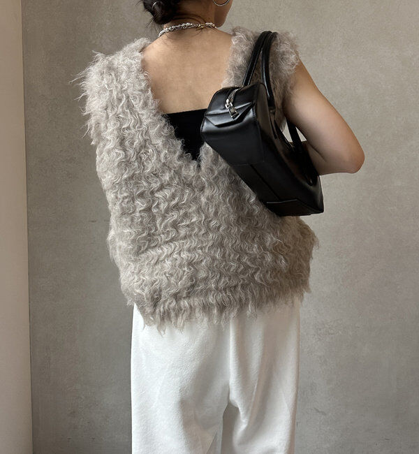  「【前後2WAY】シャギーニットベスト」|ニット・セーター|