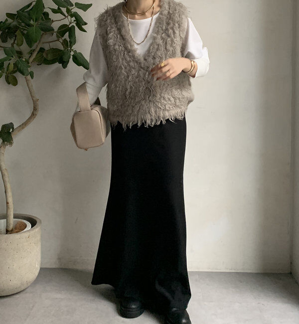  「【前後2WAY】シャギーニットベスト」|ニット・セーター|