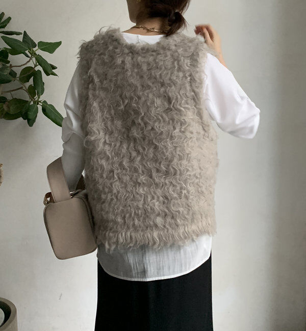  「【前後2WAY】シャギーニットベスト」|ニット・セーター|