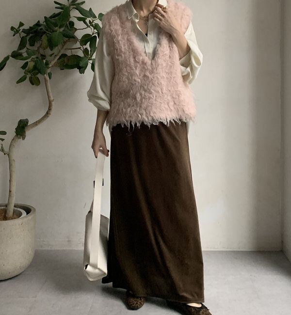  「【前後2WAY】シャギーニットベスト」|ニット・セーター|