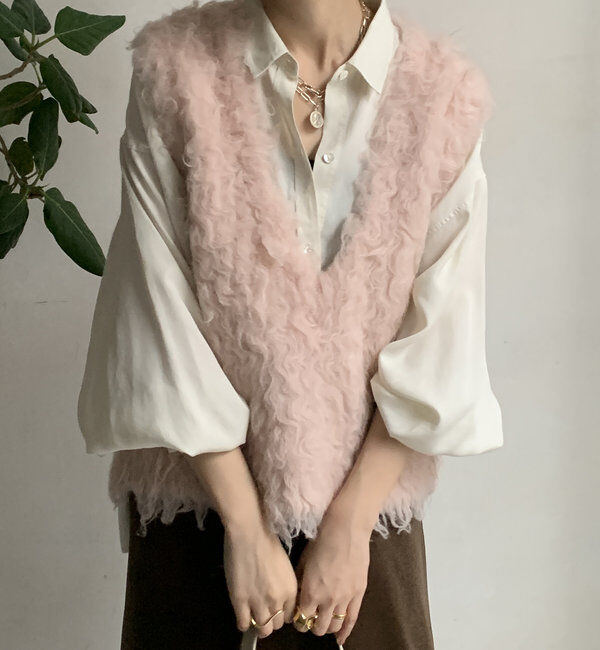  「【前後2WAY】シャギーニットベスト」|ニット・セーター|