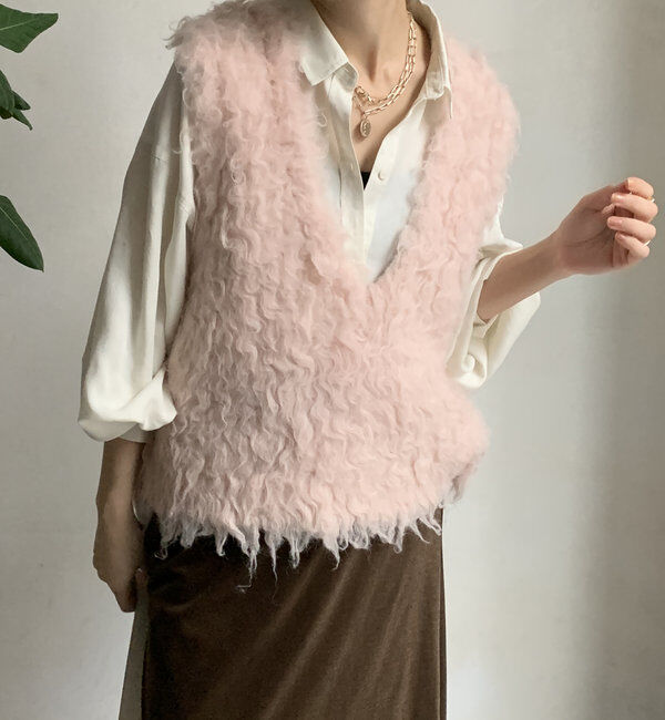  「【前後2WAY】シャギーニットベスト」|ニット・セーター|