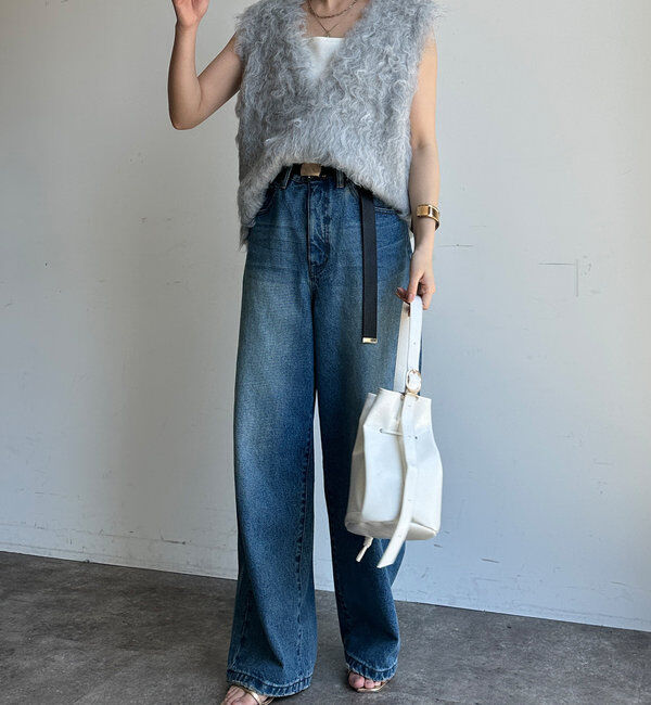  「【前後2WAY】シャギーニットベスト」|ニット・セーター|