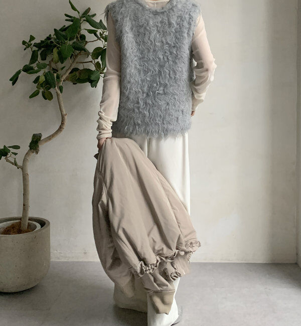  「【前後2WAY】シャギーニットベスト」|ニット・セーター|