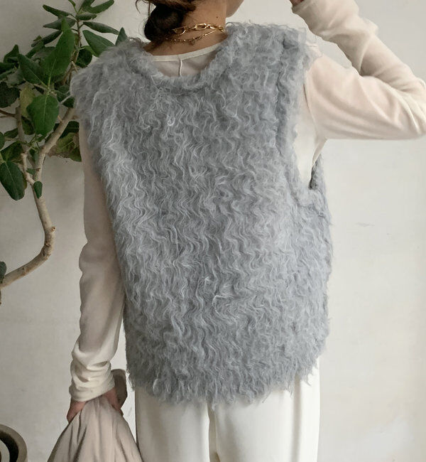  「【前後2WAY】シャギーニットベスト」|ニット・セーター|