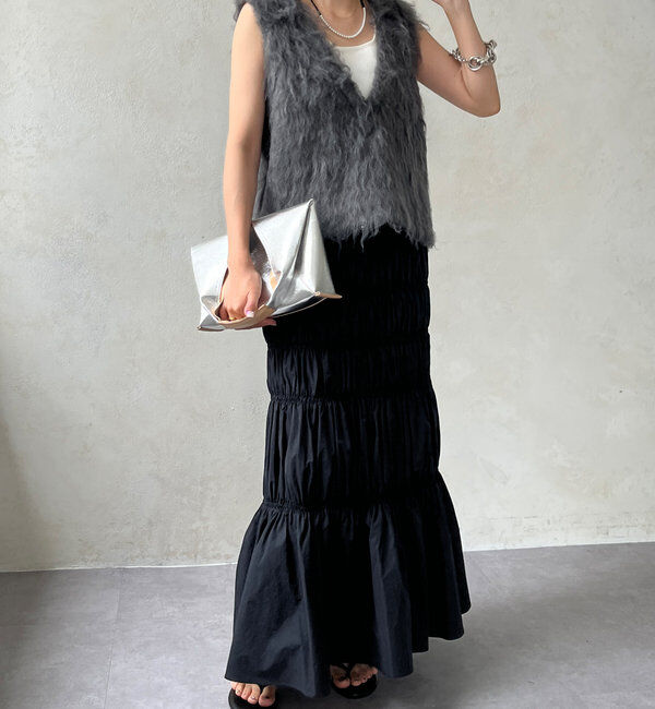  「【前後2WAY】シャギーニットベスト」|ニット・セーター|