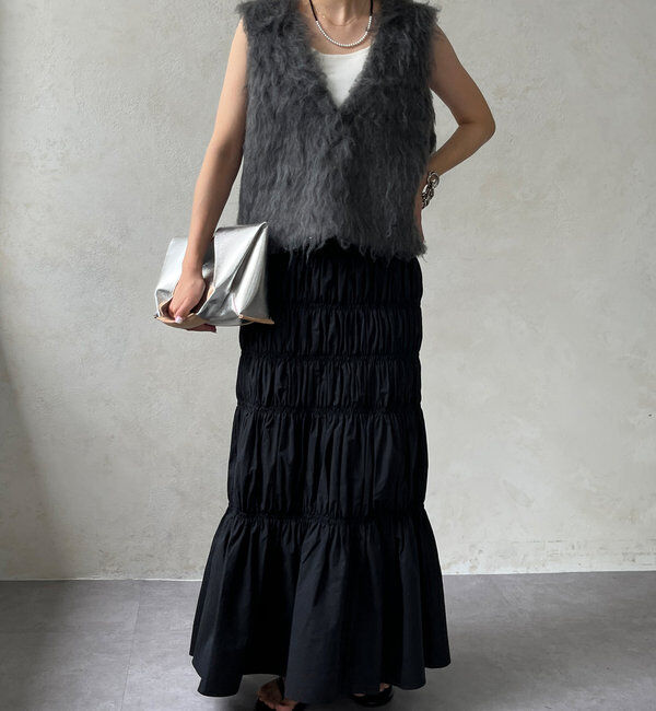  「【前後2WAY】シャギーニットベスト」|ニット・セーター|