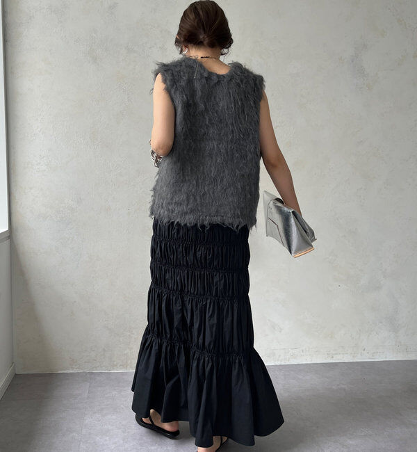  「【前後2WAY】シャギーニットベスト」|ニット・セーター|