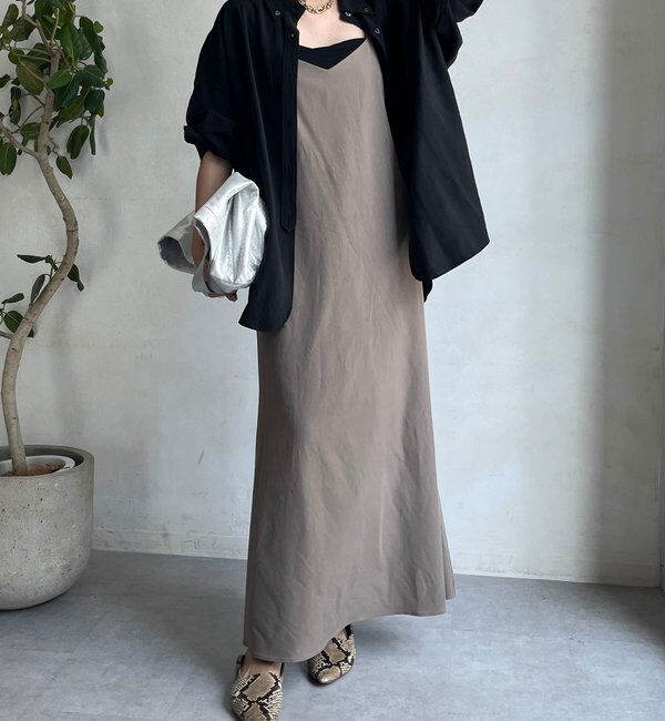  「フィブリルキャミワンピース」|ワンピース|ベージュ