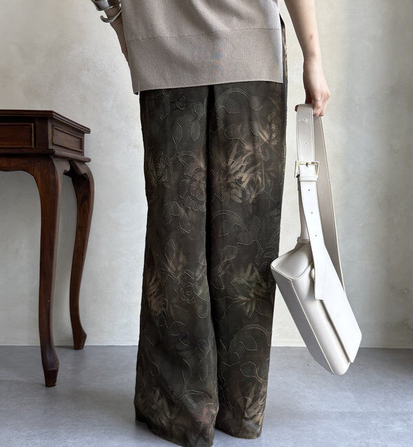  「【WEB限定】カットジャガード柄パンツ」|チノ|