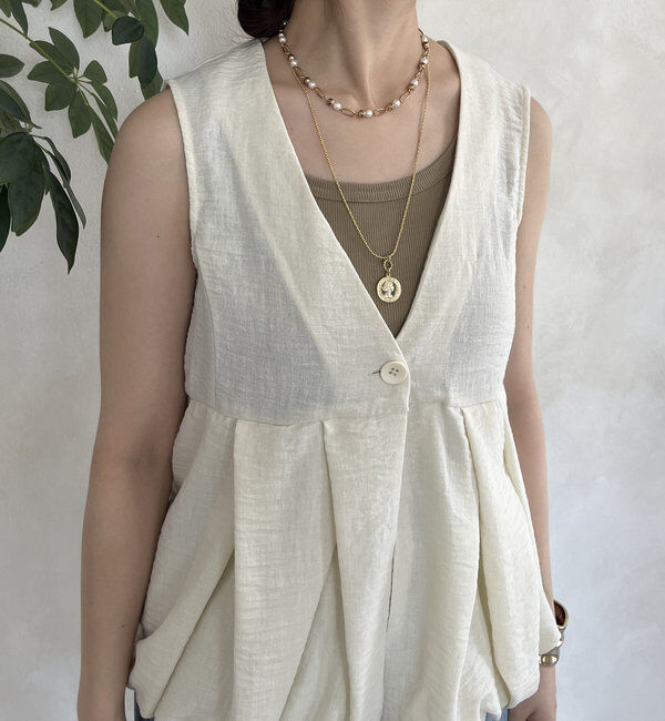  「【WEB限定】ペプラムバルーンベスト」|ブルゾン・スタジャン|