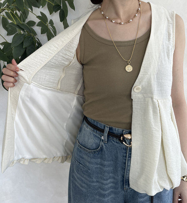  「【WEB限定】ペプラムバルーンベスト」|ブルゾン・スタジャン|